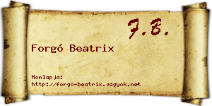 Forgó Beatrix névjegykártya