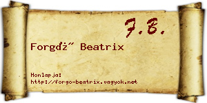 Forgó Beatrix névjegykártya