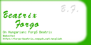 beatrix forgo business card